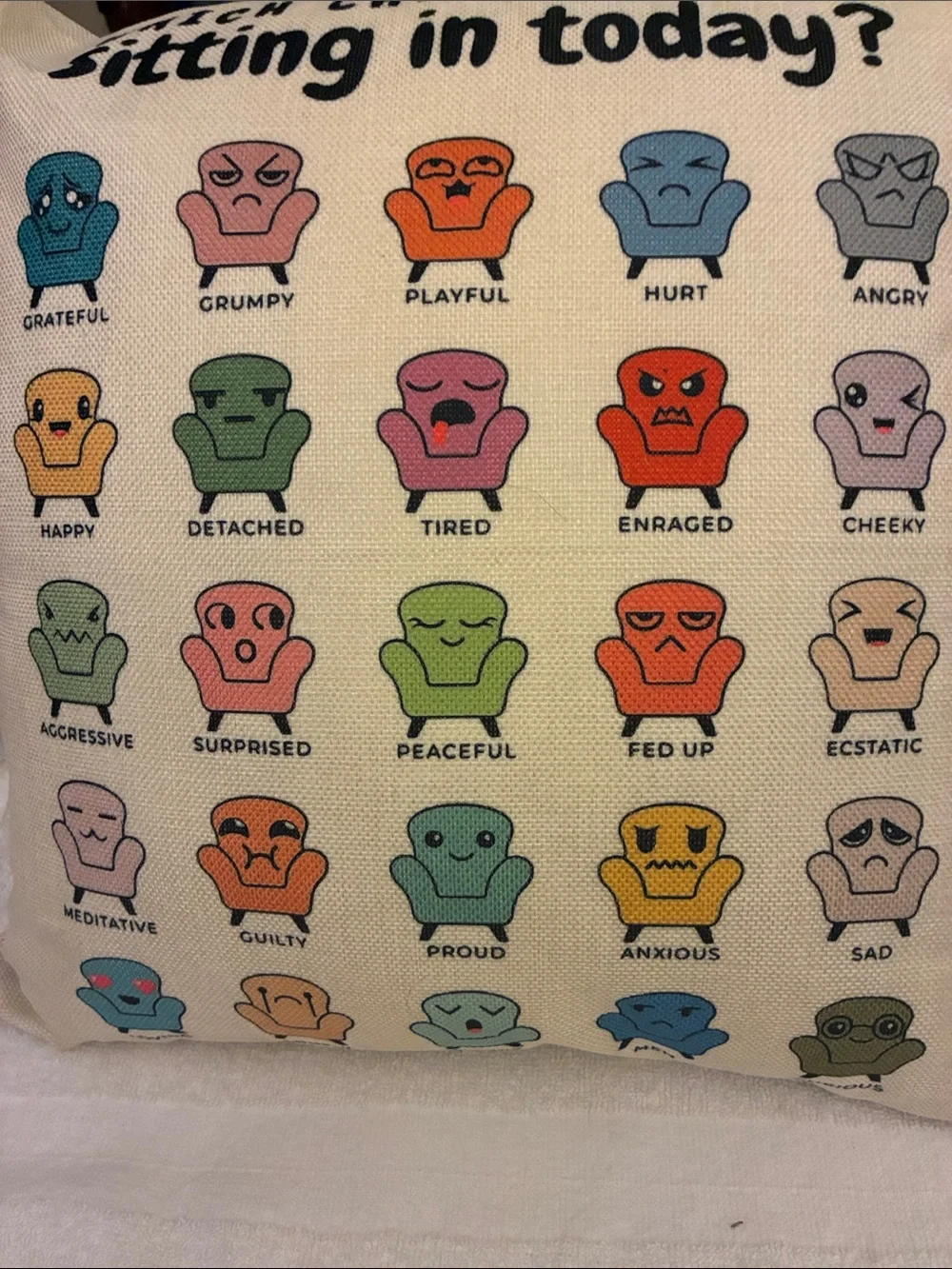 Therapy Tools “Which Chair Are You Today?” Decorative Throw Pillow - Multicolor